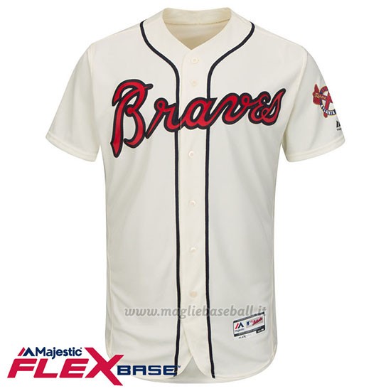 Maglia Baseball Uomo Atlanta Braves Blank Bianco Flex Base Autentico Collezione